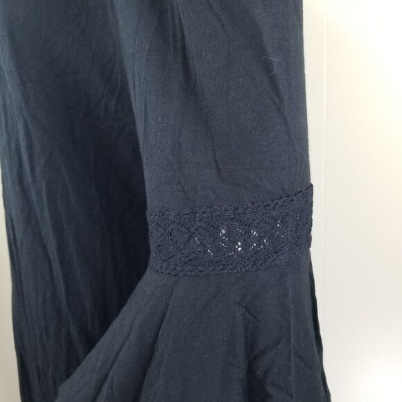 The Hanger blouse Large Black Off Shoulder tunic bell sleeve Peasant Soft Sexy - Picture 7 of 9